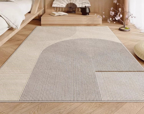 Contemporary Abstract Rugs under Dining Room Table, Large Modern Rugs for Living Room, Mid Century Modern Rugs for Bedroom-Paintingforhome