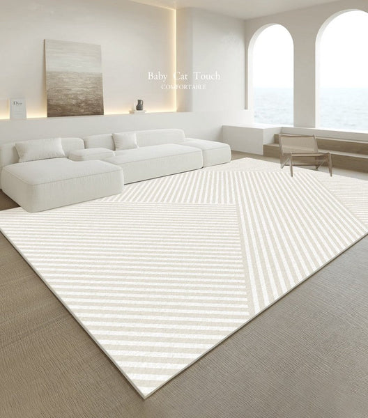 Abstract Contemporary Modern Rugs in Bedroom, Large Modern Living Room Rugs, Geometric Modern Area Rugs, Dining Room Floor Carpets-Paintingforhome