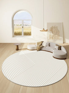 Thick Round Rugs under Coffee Table, Soft Modern Round Rugs for Dining Room, Circular Modern Rugs for Bedroom, Contemporary Modern Rug Ideas for Living Room-Paintingforhome