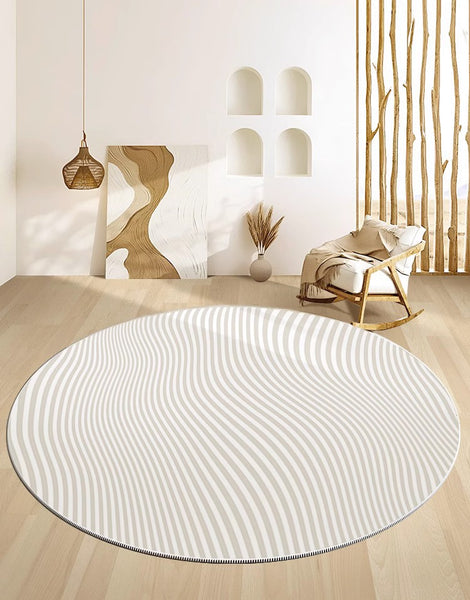 Contemporary Modern Rug Ideas for Living Room, Thick Round Rugs under Coffee Table, Modern Round Rugs for Dining Room, Circular Modern Rugs for Bedroom-Paintingforhome