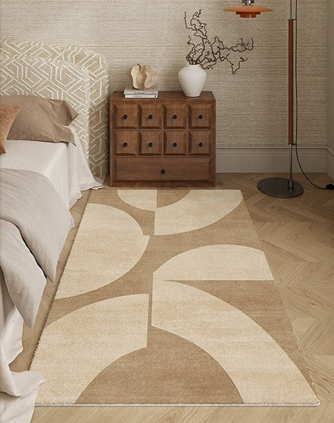 Contemporary Modern Rugs Next to Bed, Geometric Modern Rugs under Dining Room Table, Brown Modern Carpets for Office, Abstract Modern Rugs for Living Room-Paintingforhome