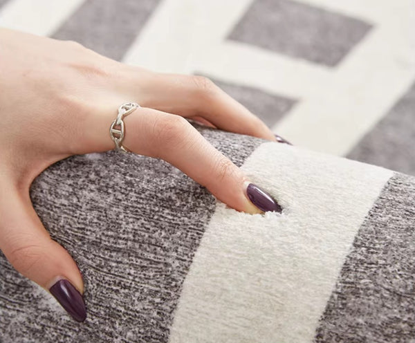 Geometric Modern Rugs for Living Room, Gray Modern Rugs for Bedroom, Contemporary Area Rugs for Dining Room-Paintingforhome