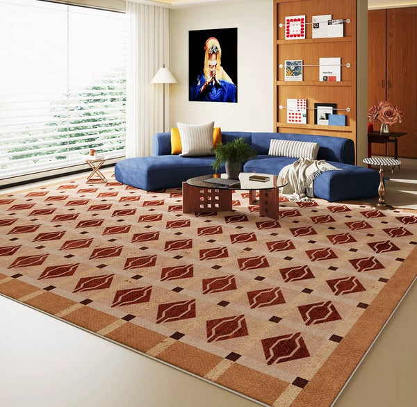 Geometric Modern Rugs for Dining Room, Mid Century Modern Rugs, Colorful Modern Rugs for Living Room, Contemporary Abstract Rugs under Coffee Table-Paintingforhome