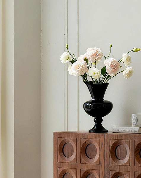 Mid Century Glass Vases, Handmade Modern Vases for Living Room, Modern Glass Vase for Flowers, Unique Decorative Glass Vase, Centerpiece Contemporary Vases on Table-Paintingforhome