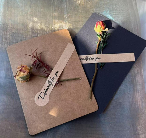 Original Handmade Dried Flower Greeting Cards, Beautiful Valentine's Day Greeting Card, Creative Birthday Greeting Card, Wedding Greeting Card, Unique Anniversary Greeting Card-Paintingforhome