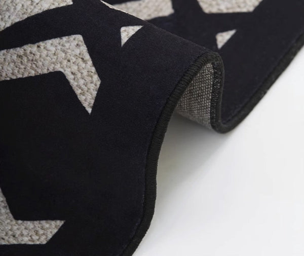 Elegant Modern Area Rugs under Sofa, Dining Room Floor Rugs, Mid Century Black Rugs for Living Room, Abstract Contemporary Rugs for Bedroom, Modern Carpets for Office-Paintingforhome