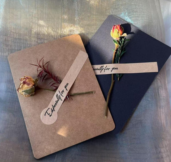 Wedding Greeting Card, Unique Anniversary Greeting Card, Creative Birthday Greeting Card, Beautiful Valentine's Day Greeting Card, Original Handmade Dried Flower Greeting Cards-Paintingforhome