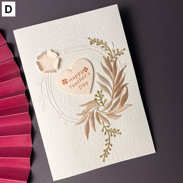 Creative Teacher's Day Greeting Card, Beautiful Greeting Cards, Embroidery Greeting Cards, Original Handmade Embroidery Greeting Cards-Paintingforhome