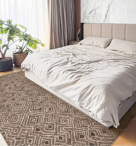 Large Modern Rugs for Living Room, Brown Modern Rug Ideas for Bedroom, Abstract Geometric Modern Rugs, Modern Rugs for Dining Room-Paintingforhome