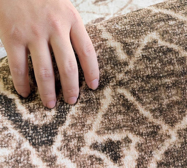 Brown Modern Rug Ideas for Bedroom, Large Modern Rugs for Living Room, Abstract Geometric Modern Rugs, Modern Rugs for Dining Room-Paintingforhome