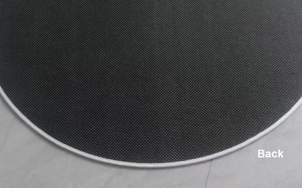 Modern Round Rugs under Coffee Table, Dining Room Modern Rugs, Gray Contemporary Round Rugs under Chairs, Circular Area Rugs for Bedroom-Paintingforhome
