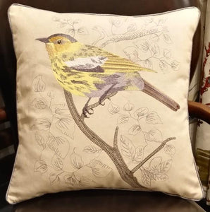 Pillows for Farmhouse, Living Room Throw Pillows, Decorative Sofa Pillows, Bird Throw Pillows, Embroidery Throw Pillows, Rustic Pillows for Couch-Paintingforhome