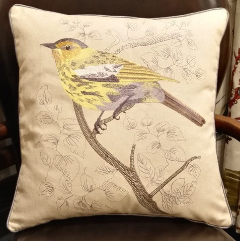 Decorative Throw Pillows for Couch, Bird Pillows, Pillows for Farmhouse, Sofa Throw Pillows, Embroidery Throw Pillows, Rustic Pillows-Paintingforhome