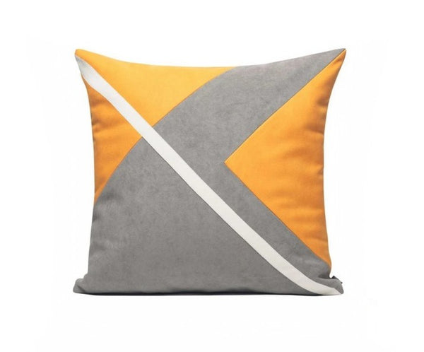 Modern Throw Pillows for Couch, Decorative Modern Sofa Pillows for Living Room, Yellow Gray Modern Simple Throw Pillows, Large Simple Modern Pillows-Paintingforhome