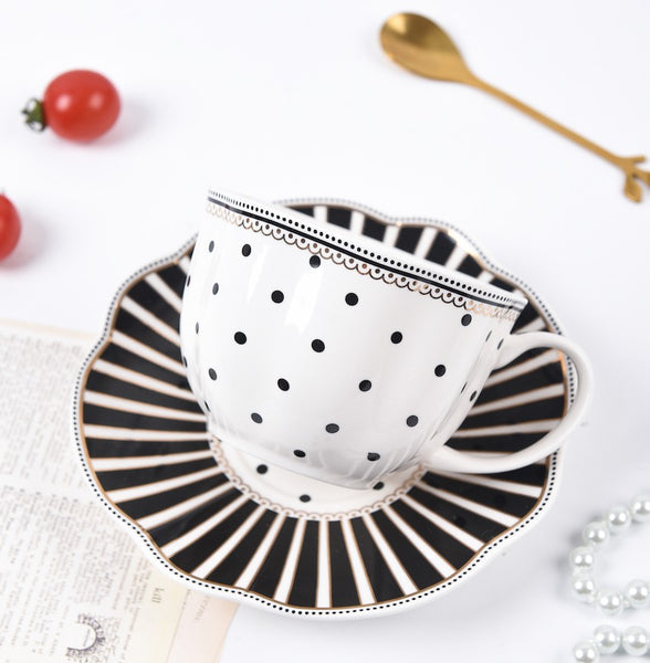 Elegant Modern Ceramic Coffee Cups, Creative Bone China Porcelain Tea Cup Set, Unique Porcelain Cup and Saucer, Afternoon British Tea Cups-Paintingforhome
