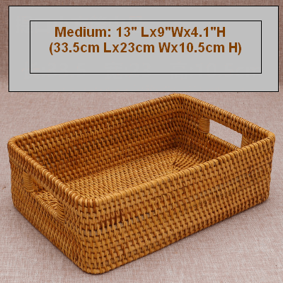 Woven Basket with Handle, Vietnam Traditional Handmade Rattan