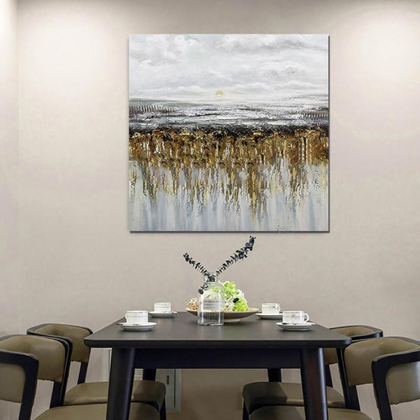 Heavy Texture Painting, Extra Large Paintings for Dining Room, Hand Painted Wall Art Painting, Modern Canvas Paintings for Living Room-Paintingforhome