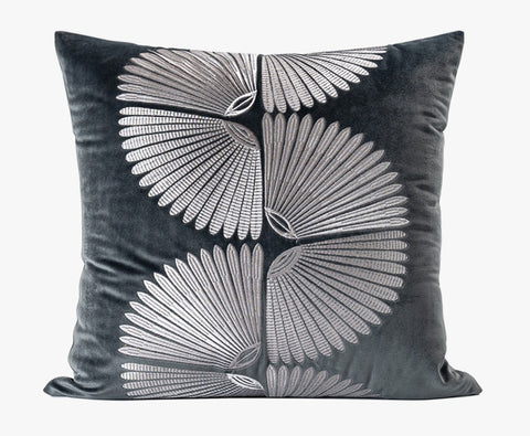 Abstract Feather Pattern Throw Pillows for Couch, Simple Modern Sofa Throw Pillows, Contemporary Throw Pillow for Living Room, Modern Square Pillows-Paintingforhome