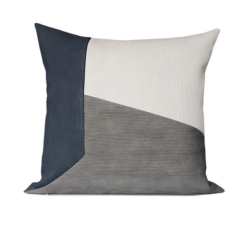Large Modern Throw Pillows, Decorative Throw Pillow for Couch, Blue Grey Modern Sofa Pillows, Decorative Throw Pillows for Living Room, Large Square Pillows-Paintingforhome