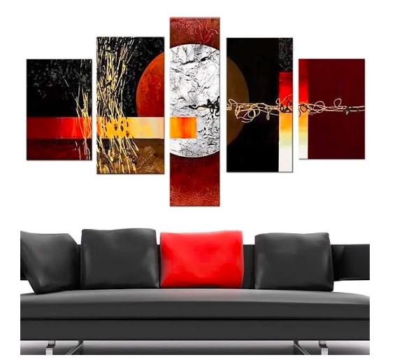 Multiple Wall Art Paintings, Red and Black Abstract Painting, Large Painting for Sale, Modern Abstract Paintings-Paintingforhome