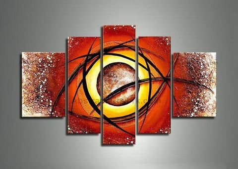 Large Modern Artwork, Abstract Painting for Sale, 5 Piece Canvas Wall Art, Living Room Canvas Painting, Heavy Texture Paintings-Paintingforhome