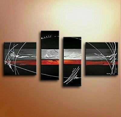 Black Abstract Canvas Art, Extra Large Painting on Canvas, Living Room Wall Art Paintings, Simple Modern Art for Sale-Paintingforhome