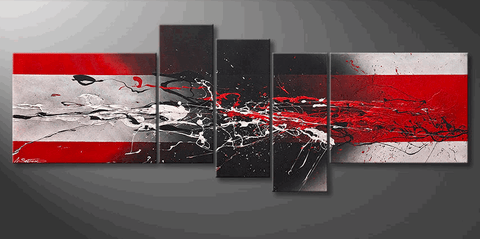 Large Paintings for Living Room, Abstract Acrylic Painting, Simple Modern Art, 5 Piece Wall Painting, Modern Wall Art Paintings-Paintingforhome