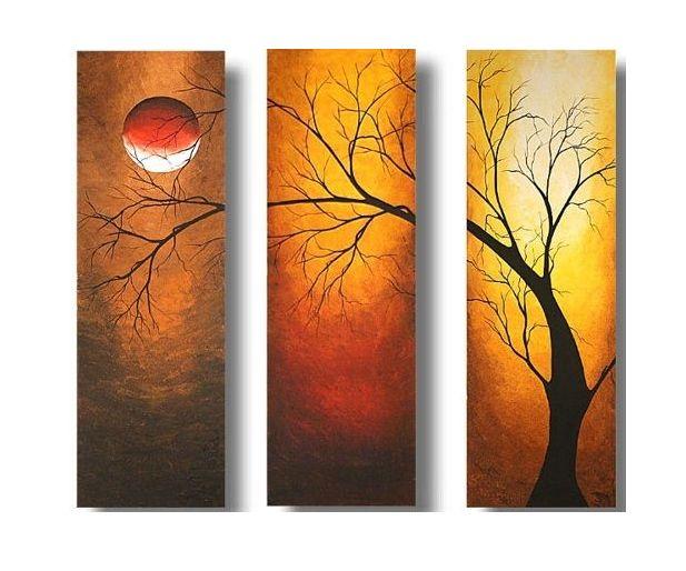 Acrylic Modern Paintings, Acrylic Wall Art Painting, Moon Painting, Tree Painting, Paintings for Bedroom-Paintingforhome