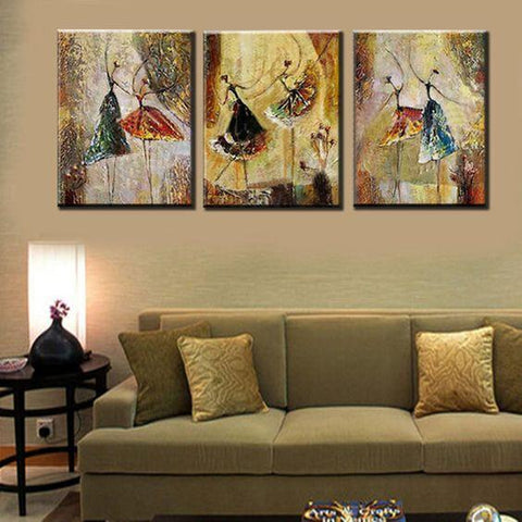 Abstract Acrylic Painting, Ballet Dancers Painting, Canvas Painting for Dining Room, Modern Paintings for Sale-Paintingforhome
