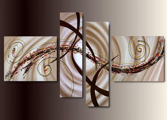 Simple Canvas Art Painting, Abstract Acrylic Paintings, 4 Piece Wall Art, Simple Modern Art, Large Paintings for Bedroom, Buy Painting Online-Paintingforhome