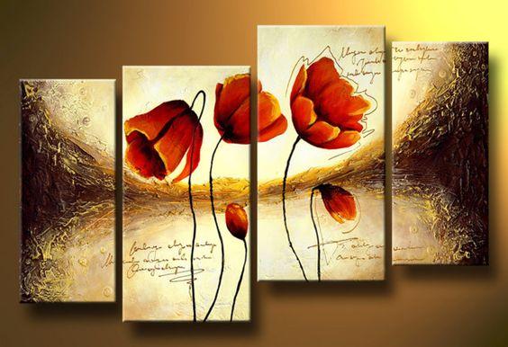 Flower Abstract Painting, Large Acrylic Painting, Flower Abstract Painting, Bedroom Wall Art Paintings, Buy Art Online-Paintingforhome