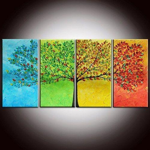 Abstract Canvas Paintings, Tree of Life Painting, Heavy Texture