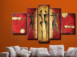 Acrylic Modern Wall Art Paintings, Hand Painted Canvas Art, Modern Paintings for Living Room, Multi Panel Canvas Painting-Paintingforhome