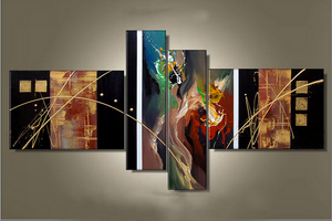 Canvas Art Painting, Large Wall Art Paintings on Canvas, Abstract Painting for Living Room, Acrylic Artwork on Canvas, 4 Piece Wall Art, Hand Painted Art-Paintingforhome