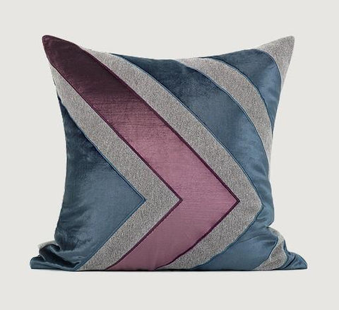 Purple Gray Decorative Pillows for Couch, Large Modern Throw Pillows, Modern Sofa Pillows, Contemporary Throw Pillows for Living Room-Paintingforhome