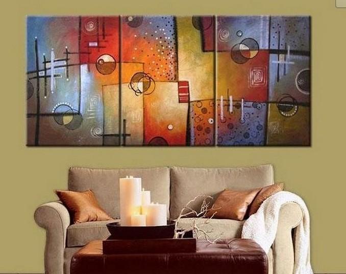Group Art, Large Oil Painting, Abstract Oil Painting, Living Room Art, Modern Art, 3 Piece Wall Art, Abstract Painting-Paintingforhome