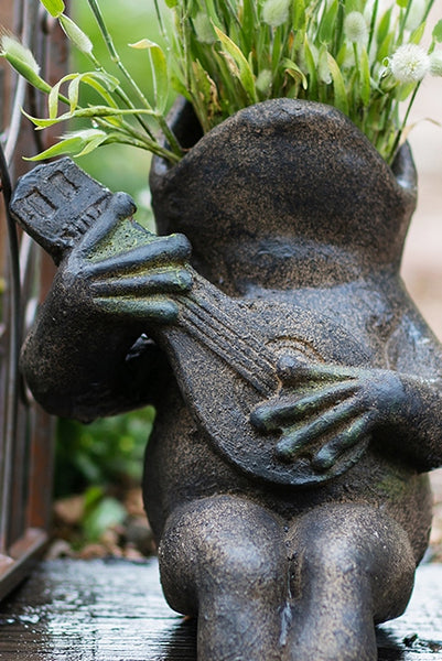 Garden Animal Statues, Unique Modern Garden Sculptures, Frog Flowerpot for Garden Decoration, Beautiful Cute Frog Statues, Creative Villa Outdoor Gardening Ideas-Paintingforhome