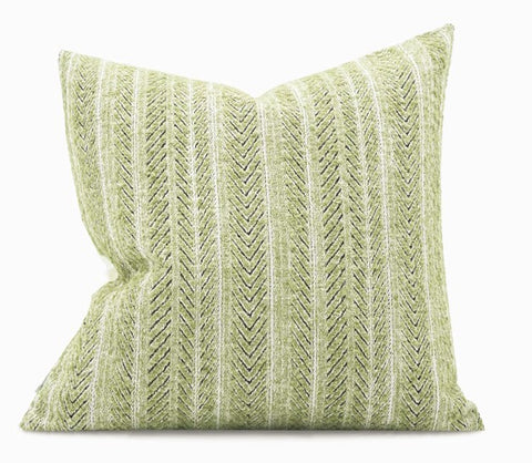Morocco Green White Modern Sofa Pillows, Large Square Modern Throw Pillows for Couch, Large Decorative Throw Pillows, Simple Throw Pillow for Interior Design-Paintingforhome