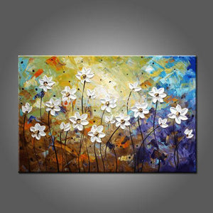 Daisy Flower Painting, Acrylic Flower Paintings, Bedroom Wall Art Painting, Flower Painting Abstract, Wall Art Paintings-Paintingforhome
