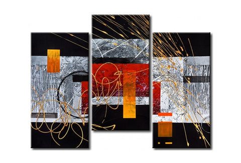 Contemporary Wall Painting, 3 Piece Painting, Modern Acrylic Paintings, Bedroom Wall Art Paintings-Paintingforhome