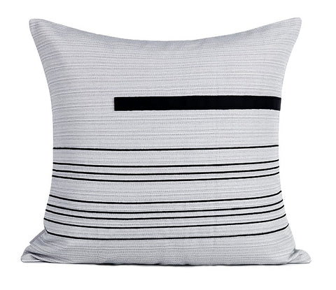 Modern Sofa Pillow, Simple Black and White Modern Throw Pillows, Throw Pillow for Couch, Decorative Throw Pillows, Throw Pillow for Living Room-Paintingforhome