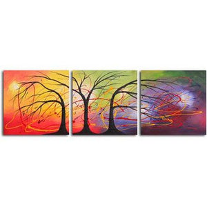 Acrylic Painting Abstract, 3 Piece Wall Art, Paintings for Living Room, Landscape Paintings, Hand Painted Canvas Painting-Paintingforhome