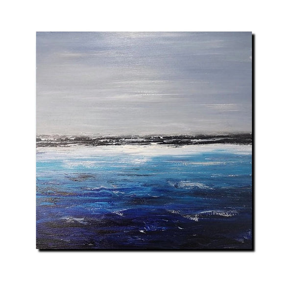 Large Paintings for Dining Room, Bedroom Wall Painting, Original Landscape Paintings, Simple Acrylic Paintings, Seascape Canvas Paintings-Paintingforhome