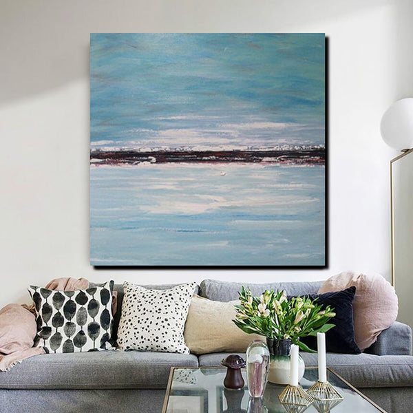 Large Paintings for Sale, Simple Abstract Paintings, Seascape Acrylic Paintings, Living Room Wall Art Painting, Original Landscape Paintings-Paintingforhome