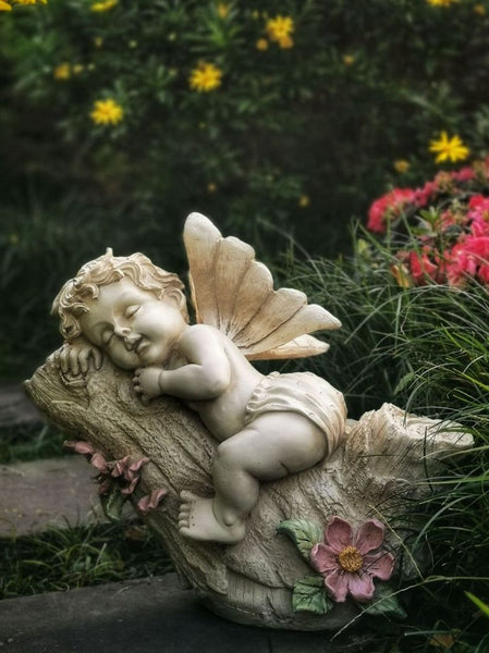 Large Angel Flowerpot, Resin Statue for Garden, Creative Modern Statue for Garden Ornaments, Villa Outdoor Decor Gardening Ideas-Paintingforhome