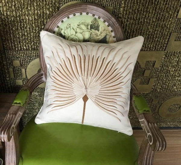 Cotton Throw Pillows, Embroider Decorative Throw Pillow, Modern Sofa Pillows, Thow Pillows for Couch-Paintingforhome