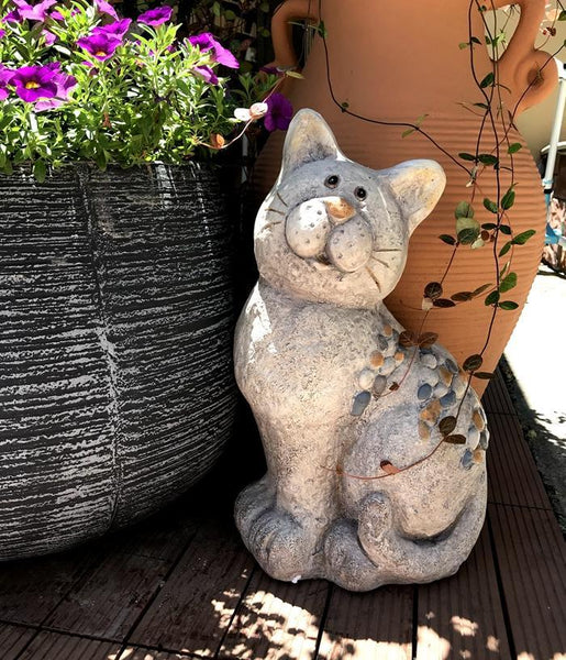 Large Lovely Cat Statue for Garden Courtyard Ornament, Animal Statue, Villa Outdoor Decor Gardening Ideas-Paintingforhome