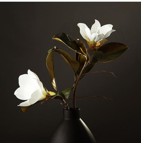 Large White Magnolias Artificial Flowers, Artificial Botany Plants, Magnolia Flower, Silk Flower Arrangement-Paintingforhome