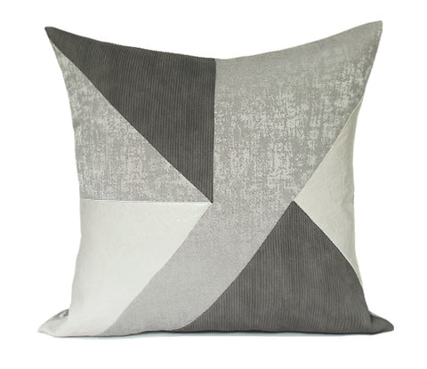 Simple Modern Pillows for Living Room, Grey Decorative Pillows for Couch, Modern Sofa Pillows, Modern Sofa Pillows, Contemporary Geometric Pillows-Paintingforhome