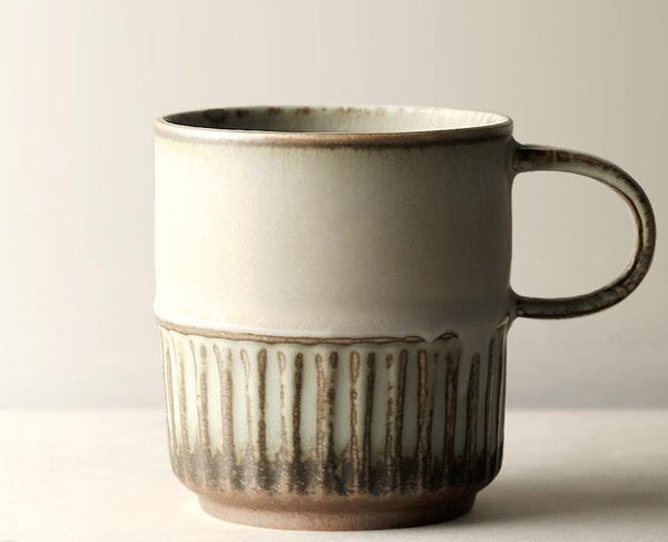 Elegant Porcelain Coffee Cups, Large Capacity Coffee Cup, Handmade Ceramic Coffee Mug, Large Pottery Coffee Cup, Large Tea Cup-Paintingforhome